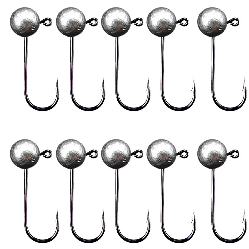 Fishing Hook Offset - 10 stks/partij Jig Head Vishaak 1g
