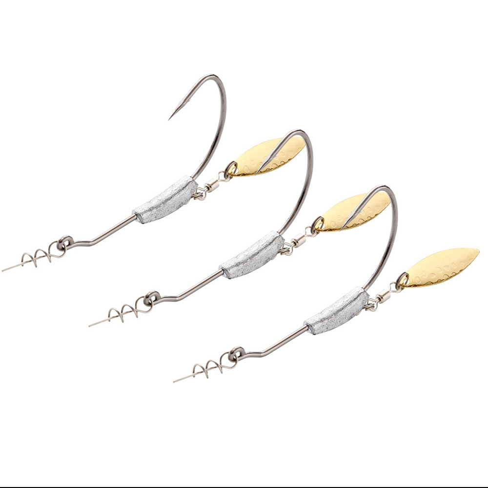 Fishing Hook Offset - Atueno 4Pcs Offset Vishaken Gewogen Crank