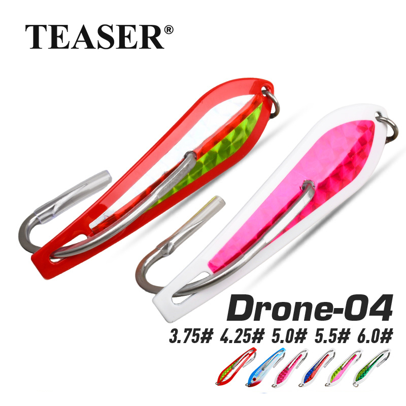 Fishing Hook Size - TEASER Single-Hook Grote Metalen Jig, Jighaak