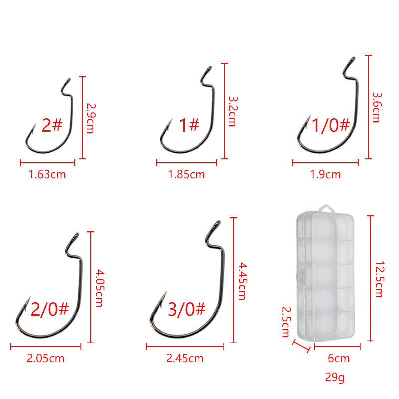 50 Stuks Brede Worm Haak Kools - Fishing Hook Offset recensie en prijs