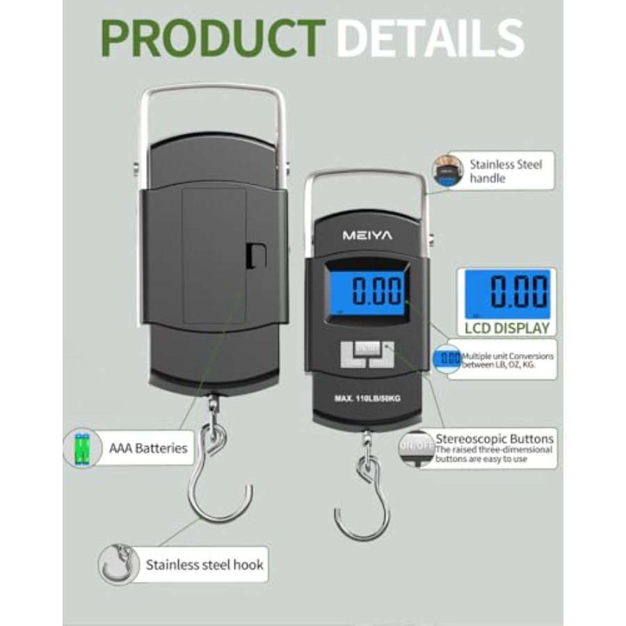 Visweegschaal 110lb/50kg digit - Fishing Hook recensie en prijs