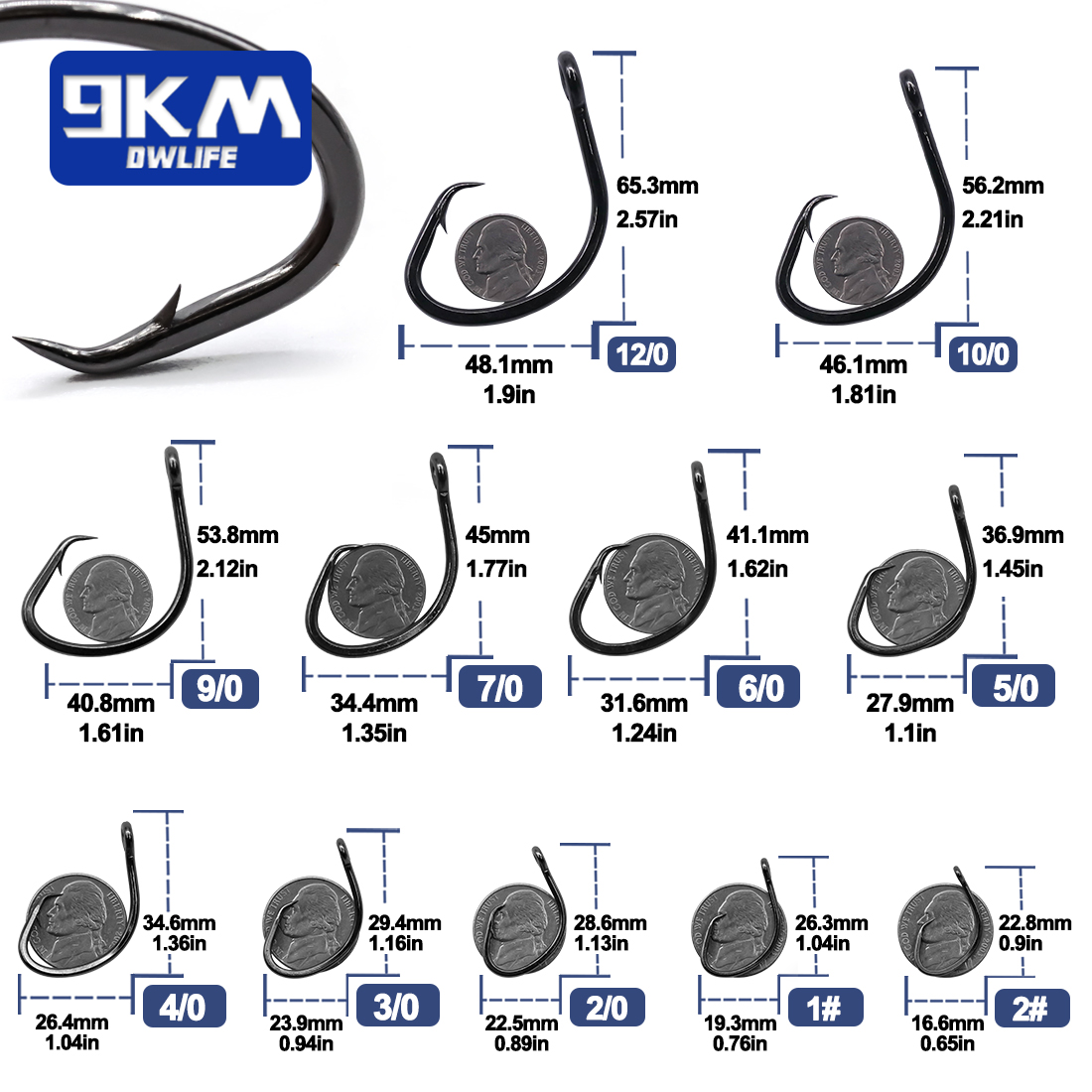 9KM Cirkel Haken 25 ~ 50 Stuks - Fishing Hook Circle recensie en prijs